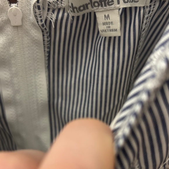 Striped Dress with Embroidery & White Belt - Picture 4 of 5